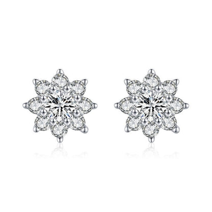 Hypoallergenic S925 Sterling Silver Flower Earrings-Jewearrings