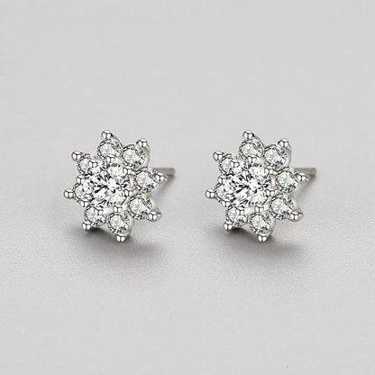 Hypoallergenic S925 Sterling Silver Flower Earrings-Jewearrings