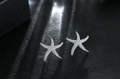 Hypoallergenic S925 Sterling Silver Starfish Earrings-Jewearrings