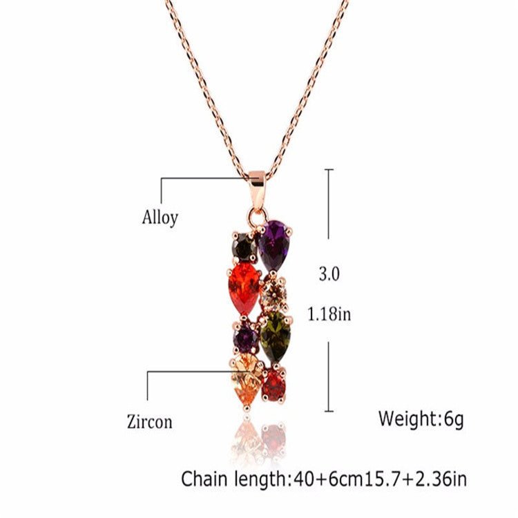 Hypoallergenic Shiny Zircon Necklace Earrings Ring Set-Jewearrings