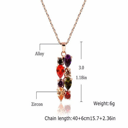 Hypoallergenic Shiny Zircon Necklace Earrings Ring Set-Jewearrings