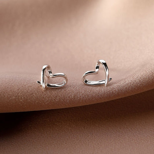 Hypoallergenic Silver Heart Earrings-Jewearrings