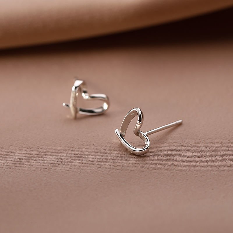 Hypoallergenic Silver Heart Earrings-Jewearrings