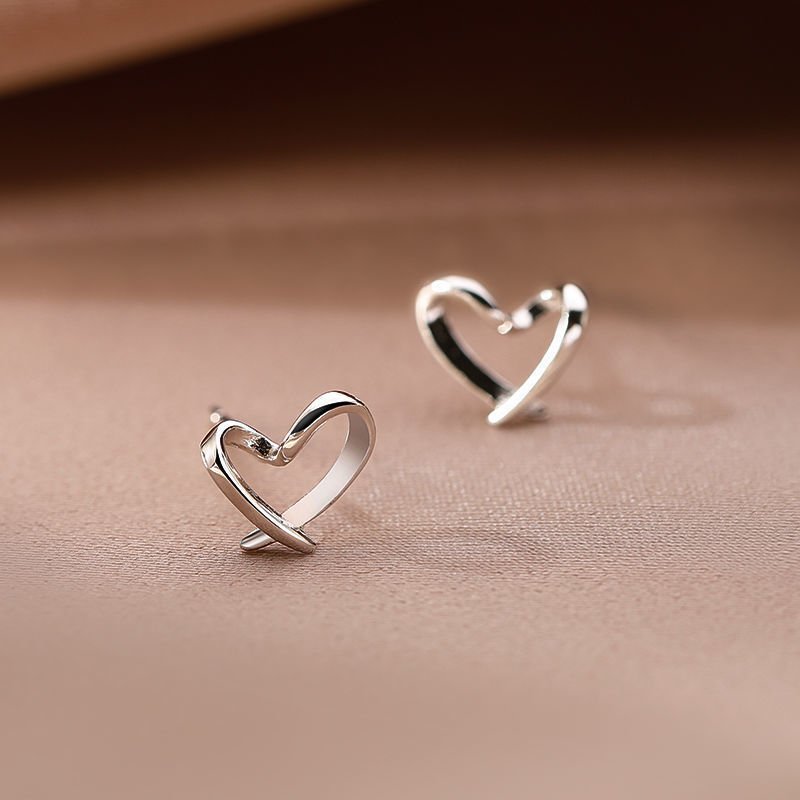 Hypoallergenic Silver Heart Earrings-Jewearrings