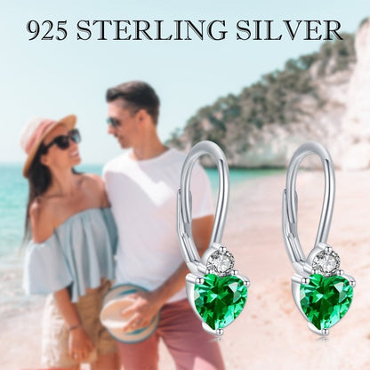 Hypoallergenic Silver Heart Zirconia Earrings-Jewearrings