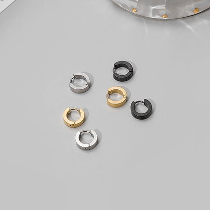 Hypoallergenic Stainless Steel Round Ear Buckle-Jewearrings