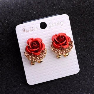 Hypoallergenic Temperament Fashion Rose Earrings-Jewearrings