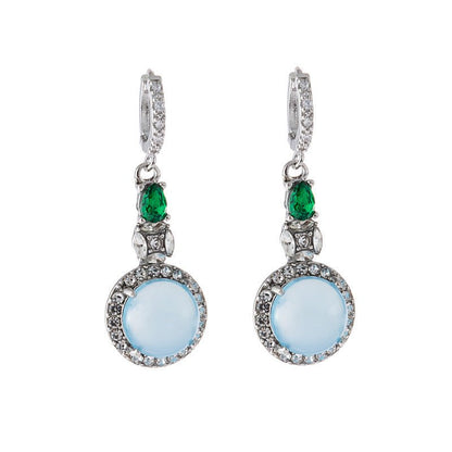 Imitation Jade Earrings Emerald Diamond And Zircon Earrings-Jewearrings