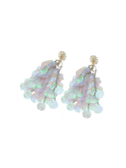 Imitation shell tassel earrings women-Jewearrings