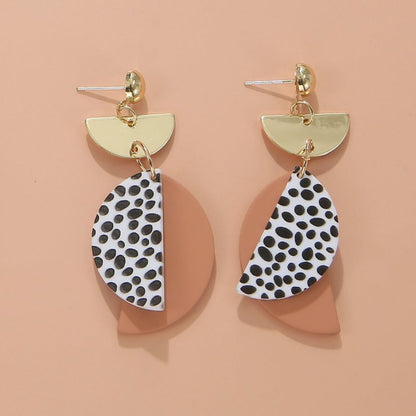 Ins Cartoon Acrylic Print Earrings Spotted Spray Clay Paint-Jewearrings