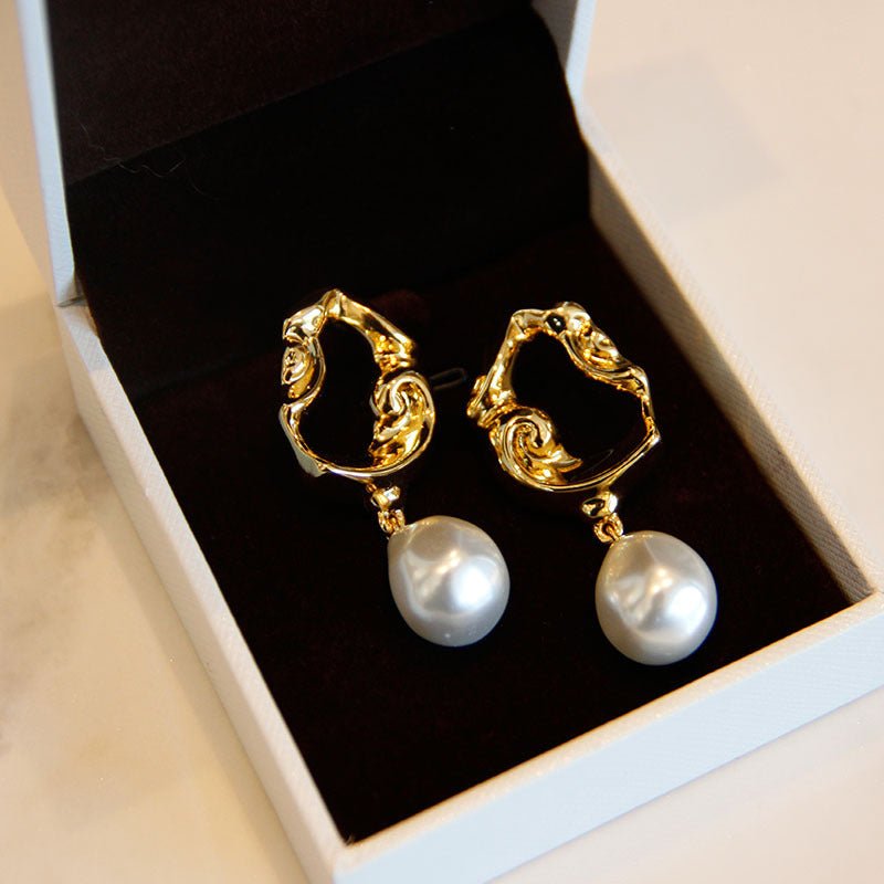 Irregular Baroque Pearl Stud Earrings-Jewearrings