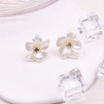 Irregular Colorful Transparent Small Flower Acrylic Earrings-Jewearrings