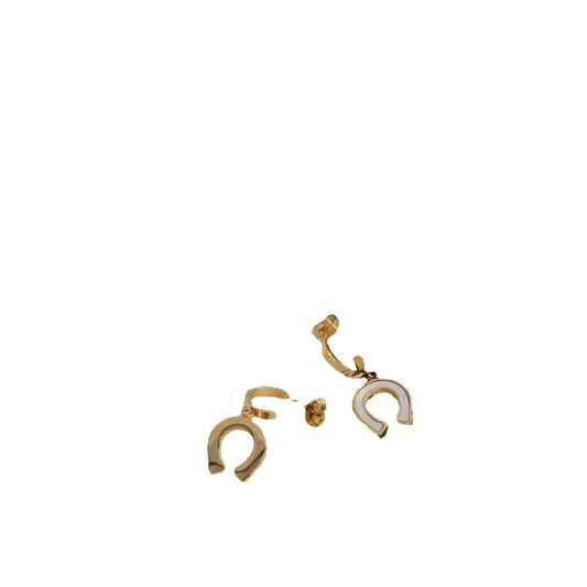 Irregular English Letter U-shaped Shell Earrings-Jewearrings