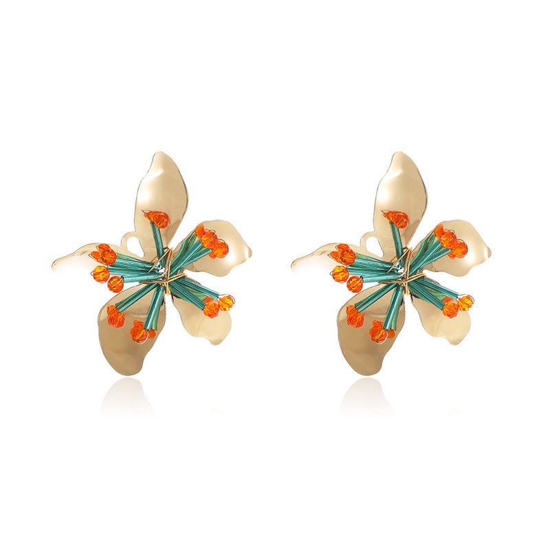 Irregular Flower Bohemian Popular High Profile Fashion Stud Earrings-Jewearrings