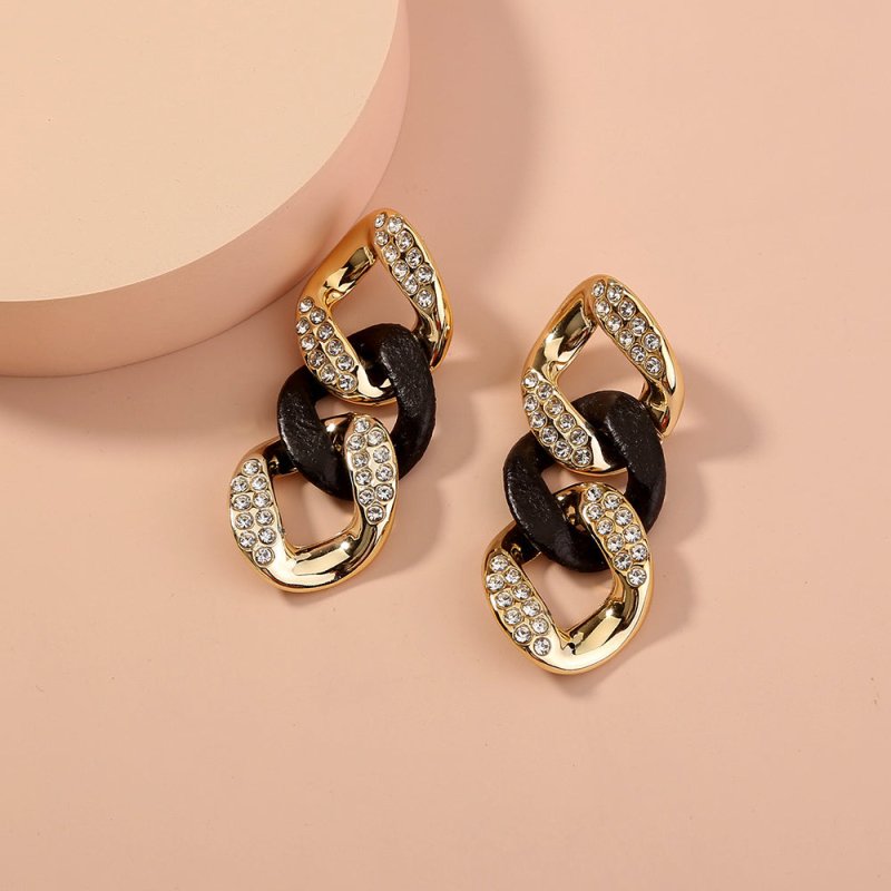 Irregular Tassel with Diamond Stud earrings-Jewearrings