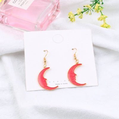 Japan And South Korea Blue Starry Sky Planet Asymmetric Earrings-Jewearrings