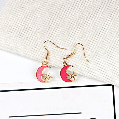 Japan And South Korea Blue Starry Sky Planet Asymmetric Earrings-Jewearrings