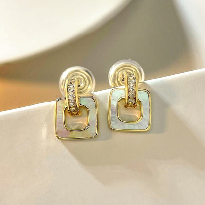 Japan And South Korea Simple Shell Geometric Earrings-Jewearrings