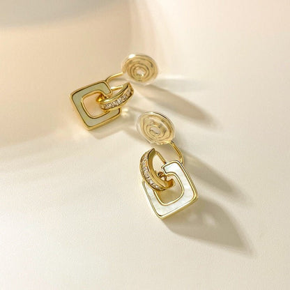 Japan And South Korea Simple Shell Geometric Earrings-Jewearrings