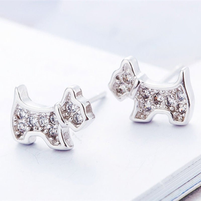 Japanese And Korean Fashion Full Zirconia Diamond Stud Earrings-Jewearrings