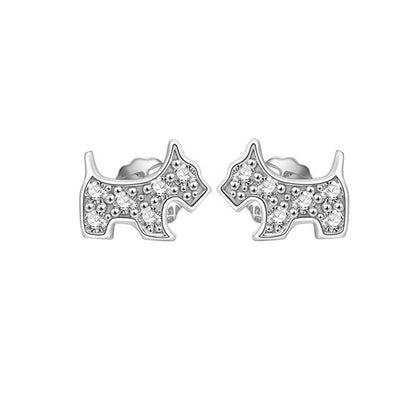 Japanese And Korean Fashion Full Zirconia Diamond Stud Earrings-Jewearrings