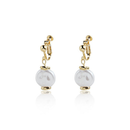 Japanese And Korean Hong Kong Style Retro Baroque Pearl Earrings-Jewearrings