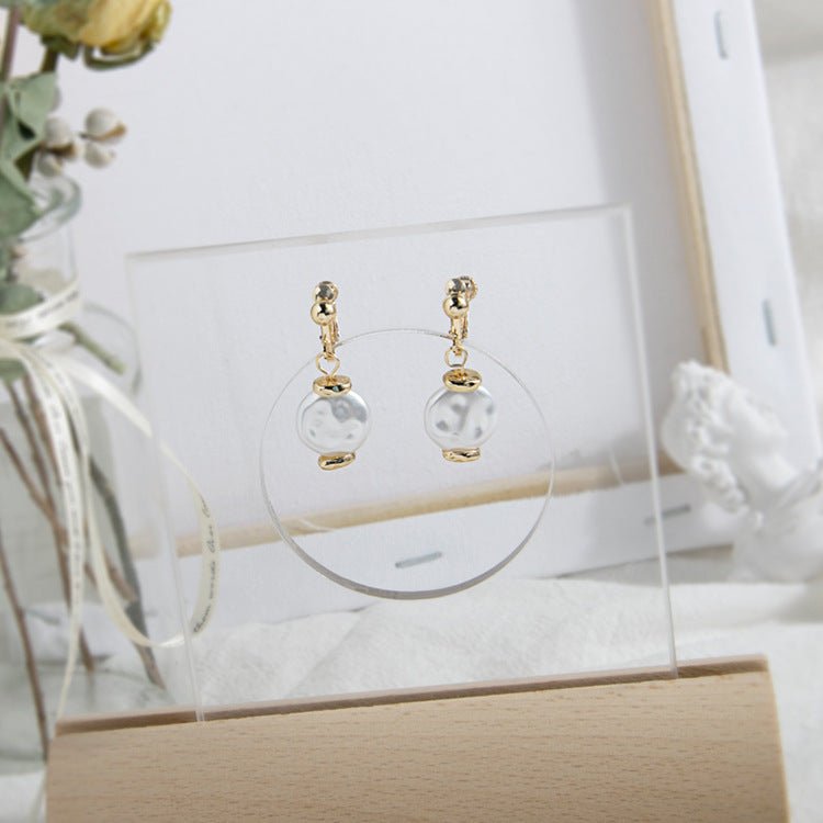 Japanese And Korean Hong Kong Style Retro Baroque Pearl Earrings-Jewearrings