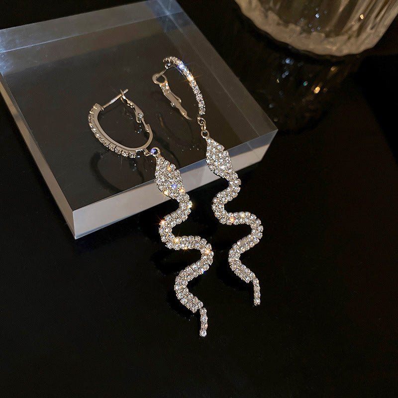 Japanese And Korean Simple Ear Clip Silver Pin Earrings Women's Long-Jewearrings