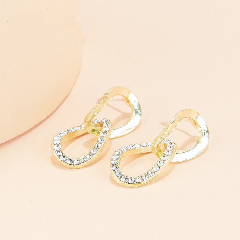 Jewelry Factory Wholesale Gold Ring Buckle With Diamond Earrings-Jewearrings