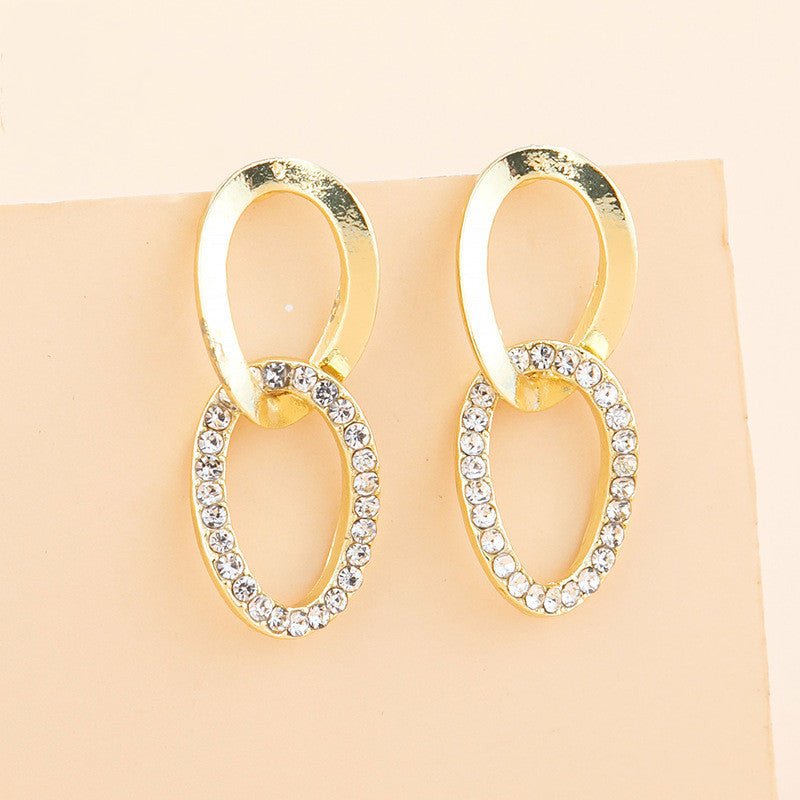 Jewelry Factory Wholesale Gold Ring Buckle With Diamond Earrings-Jewearrings