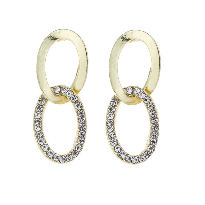 Jewelry Factory Wholesale Gold Ring Buckle With Diamond Earrings-Jewearrings