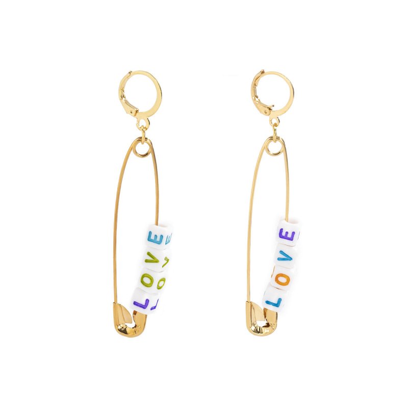 Jewelry Simple Geometric Acrylic Letter Earrings-Jewearrings