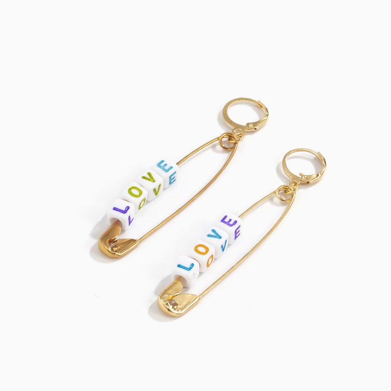 Jewelry Simple Geometric Acrylic Letter Earrings-Jewearrings