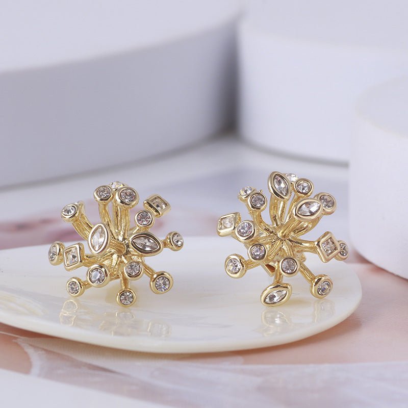 Jewelry Sparkling Firework Flower Cluster Stud Earrings-Jewearrings