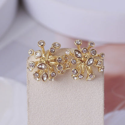 Jewelry Sparkling Firework Flower Cluster Stud Earrings-Jewearrings