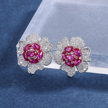 Jewelry Temperament Women's Flower-shaped Stud Earrings-Jewearrings