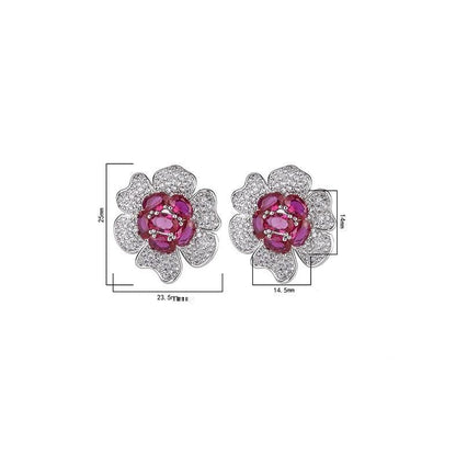 Jewelry Temperament Women's Flower-shaped Stud Earrings-Jewearrings