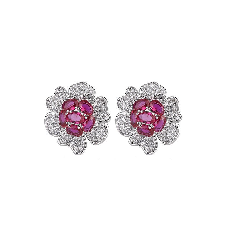 Jewelry Temperament Women's Flower-shaped Stud Earrings-Jewearrings