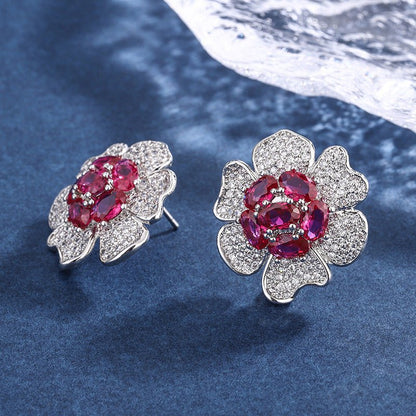 Jewelry Temperament Women's Flower-shaped Stud Earrings-Jewearrings