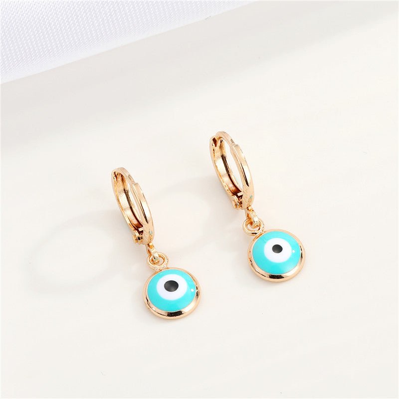 Jewelry Turkey Drip Blue Eye Earrings-Jewearrings