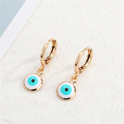 Jewelry Turkey Drip Blue Eye Earrings-Jewearrings