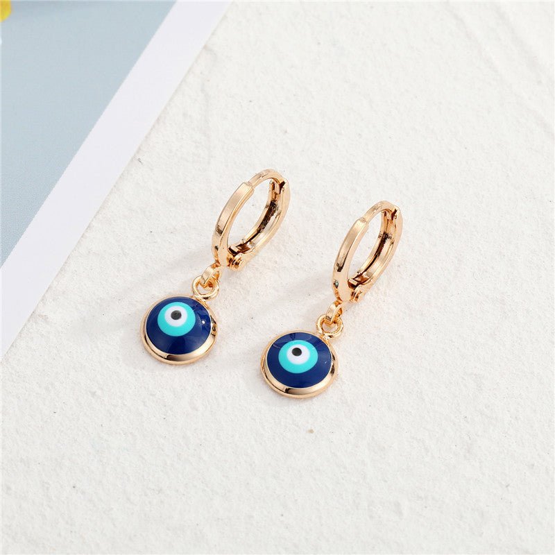 Jewelry Turkey Drip Blue Eye Earrings-Jewearrings