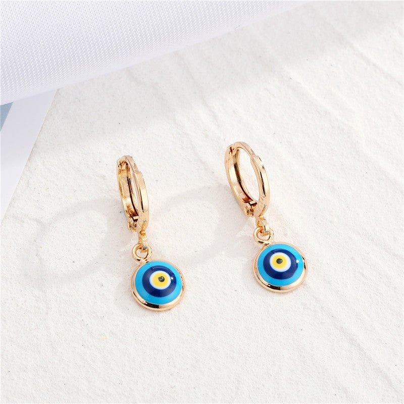 Jewelry Turkey Drip Blue Eye Earrings-Jewearrings