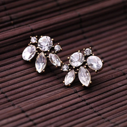 Jewelry Vintage Diamond Alloy Stud Earrings-Jewearrings