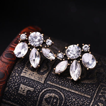 Jewelry Vintage Diamond Alloy Stud Earrings-Jewearrings