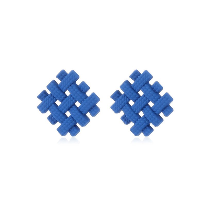 Klein Blue Temperament Blue Square Earrings Niche-Jewearrings