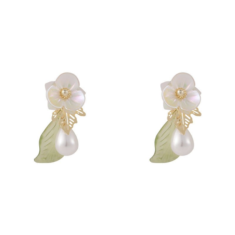 Korean Acrylic Crystal Flower Earrings-Jewearrings