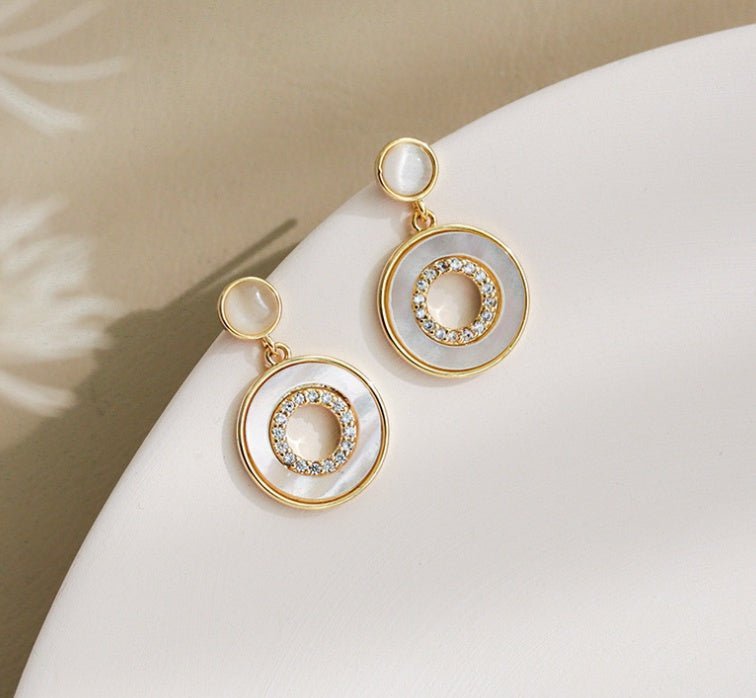 Korean Exquisite Opal Shell Earrings-Jewearrings