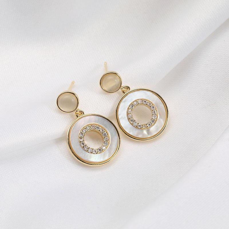 Korean Exquisite Opal Shell Earrings-Jewearrings