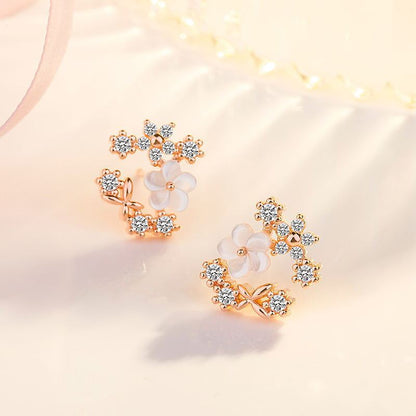 Korean Fashion Shell Flower Earrings-Jewearrings